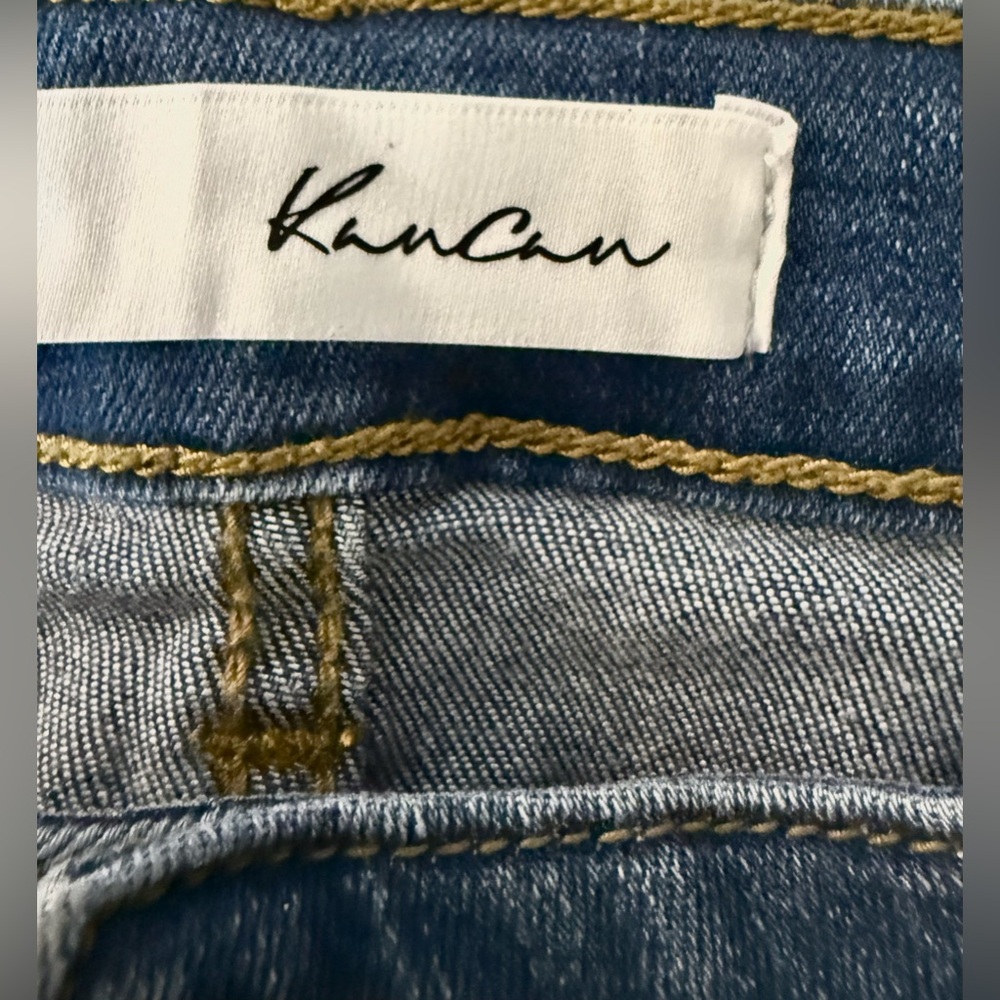 KanCan Ankle Length Distressed High Rise Skinny Jeans With Raw Frayed Hem Sz 13 - Picture 11 of 13